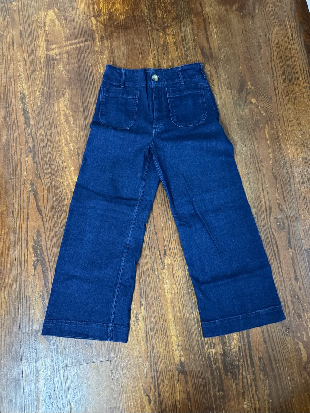 Anthropologie Wide-Leg Denim Pants - Dark Blue The Colette